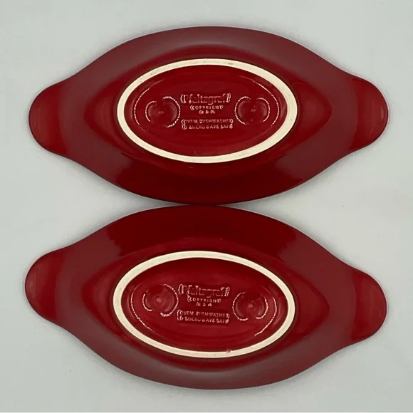 Pfaltzgraff Red Glazed Baked Potato Dishes - Set of 2 - Picture 5 of 7